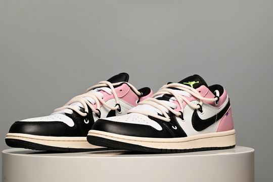 Cheap Air Jordan 1 Low Graffiti Black Pink Men's Women's Basketball Shoes-32